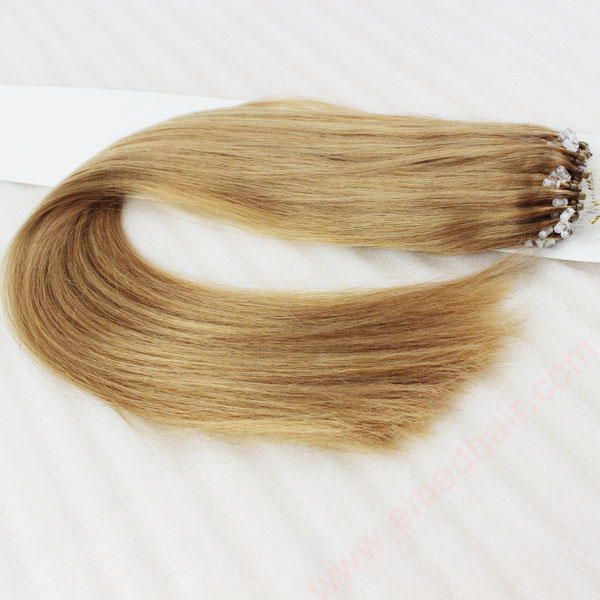 Micro Human Ring Loop Hair Extensions Remy Hair Weave Brown Color Hair Supply  LM255